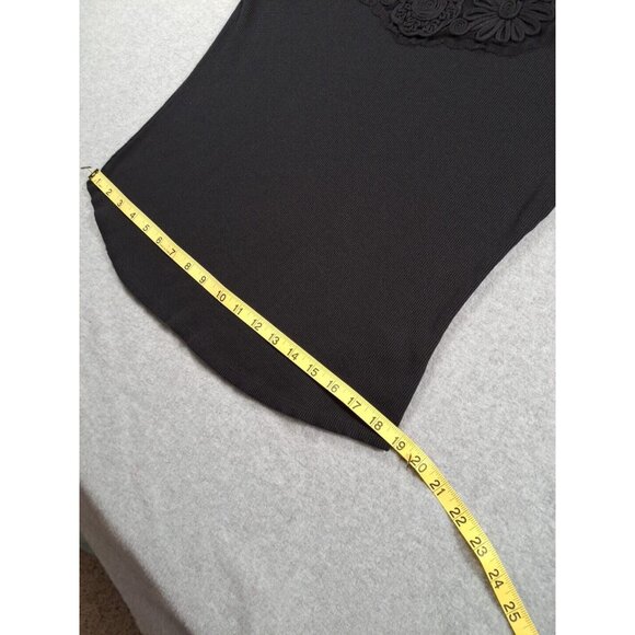 Coldwater Creek Womens M 10-12 Sweater Black 3/4 Sleeve Embellished Cotton - Picture 7 of 10